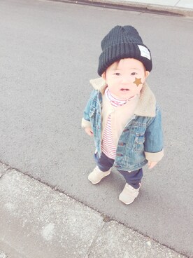 HoNoRiiin.さん（キッズ・70cm）の冬コーディネート