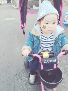 HoNoRiiin.さん（キッズ・70cm）の冬コーディネート