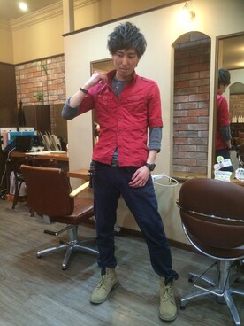 「ATELIER SAB MEN（アトリエサブ）のアイテム」を使った、スパろオイカワさん（メンズ・171cm）の冬コーディネート