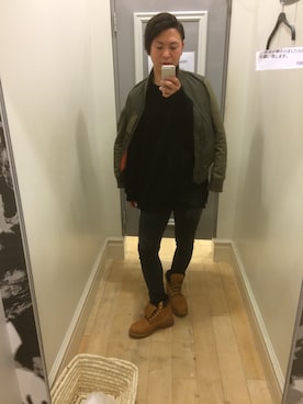 「TOPMAN（トップマン）のアイテム（スラックス）」を使った、suguru.iさん（メンズ・167cm）の冬コーディネート