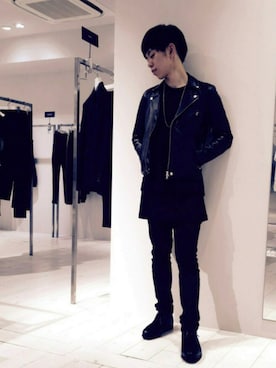 「STUDIOUS SELECT(STUDIOUS SELECT)」｜「アイテム（ライダースジャケット）」を使った、Yuya Hiranoさん（メンズ・170cm）の夏コーディネート
