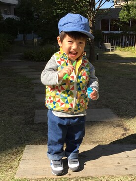 「こども ビームス（コドモビームス）のアイテム」を使った、HARUさん（メンズ・80cm）の秋コーディネート