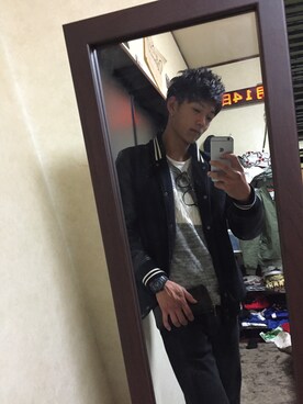 「Right-on（ライトオン）のアイテム（スタジャン）」を使った、ｼｭｳｽｹさん（メンズ・177cm）の秋コーディネート