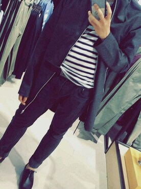 「TOPMAN（トップマン）のアイテム（チェスターコート）」を使った、JasonWearsStuffさん（メンズ・177cm）の冬コーディネート