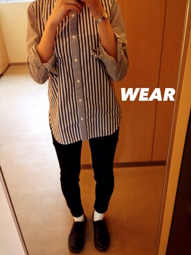 「Dr. Martens（ドクターマーチン）のDr.Martens (ドクターマーチン)/1461 3EYE GIBSON SHOES（その他シューズ）」を使った、pororiさん（レディース・163cm）の秋コーディネート