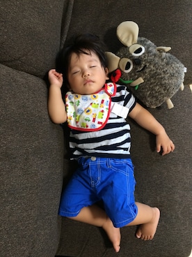 「Frederick（フレデリック）のアイテム（バッグ）」を使った、Licoさん（キッズ・70cm）の夏コーディネート