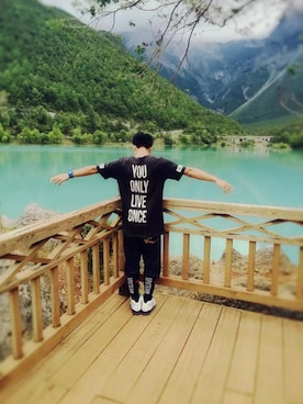 「XPXのアイテム」を使った、胡浠澤さん（メンズ・175cm）の夏コーディネート