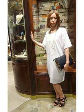 「FIGARO Paris（フィガロパリ）のアイテム（アクセサリー）」を使った、スタッフ4さん（レディース・167cm）の夏コーディネート
