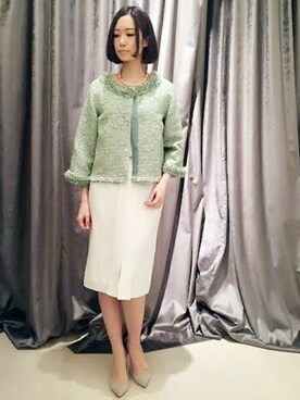 「FIGARO Paris（フィガロパリ）のアイテム（アクセサリー）」を使った、スタッフ4さん（レディース・165cm）の春コーディネート