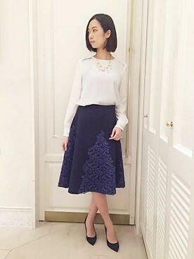 「FIGARO Paris（フィガロパリ）のアイテム（アクセサリー）」を使った、スタッフ4さん（レディース・165cm）の春コーディネート