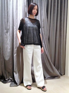 「FIGARO Paris（フィガロパリ）のアイテム（アクセサリー）」を使った、スタッフ4さん（レディース・165cm）の夏コーディネート