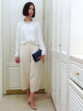 「FIGARO Paris（フィガロパリ）のアイテム」を使った、スタッフ4さん（レディース・165cm）の秋コーディネート