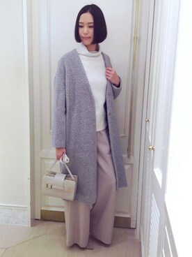 「FIGARO Paris（フィガロパリ）のアイテム（ジャケット/アウター）」を使った、スタッフ4さん（レディース・165cm）の冬コーディネート