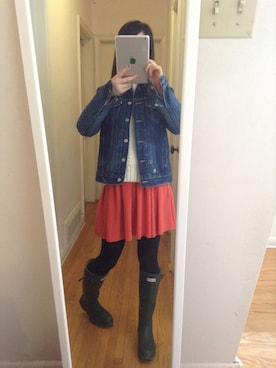 「FREAK'S STORE（フリークスストア）のアイテム（レインシューズ）」を使った、yasukoさん（レディース・155cm）の春コーディネート