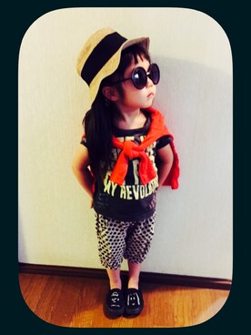 「bricbrac（ブリックブラッカ）のアイテム」を使った、3sisters-y.h.m.さん（キッズ・110cm）の夏コーディネート