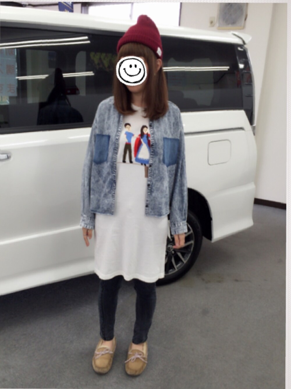 「UGG、ワンピース」｜「mercibeaucoup,のアイテム（チュニック、ホワイト系）」を使った、my__na...さん（レディース・163cm）の秋コーディネートの1枚目の写真