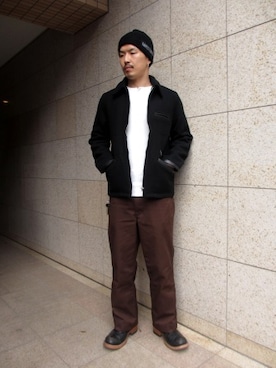 「GANGSTERVILLE（ギャングスタービル）のアイテム（ジャケット/アウター）」を使った、RealjamSTAFFさん（メンズ・170cm）の秋コーディネート