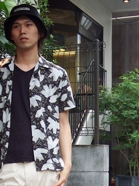 「COOTIE PRODUCTIONS（クーティープロダクションズ）のアイテム」を使った、RealjamSTAFFさん（メンズ・180cm）の夏コーディネート