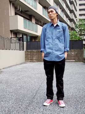 「Back Channel（バックチャンネル）のアイテム（ニットキャップ/ビーニー）」を使った、RealjamSTAFFさん（メンズ・178cm）の秋コーディネート