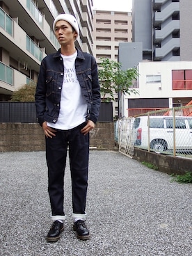 「COOTIE」｜「アイテム（デニムジャケット）」を使った、RealjamSTAFFさん（メンズ・180cm）の秋コーディネート