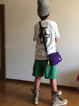 「CHUMS（チャムス）のアイテム（パンツ）」を使った、るかるかさん（キッズ・143cm）の夏コーディネート