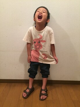 「カーゴパンツ」｜るかるかさん（キッズ・120cm）の夏コーディネート