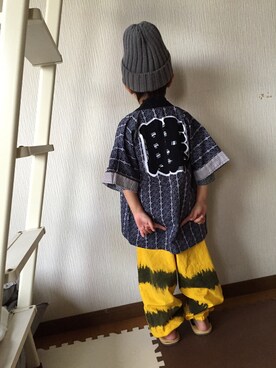 「江戸一のアイテム（トップス、グレー系）」を使った、るかるかさん（メンズ・165cm）の秋コーディネート