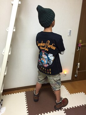 「FLAGSTUFF（フラグスタフ）のアイテム」を使った、るかるかさん（キッズ・146cm）の秋コーディネート
