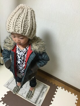 「SHIPS（シップス）のVANS:CHECKERBOARD SLIP-ON(16～21㎝)（スニーカー、ブラック系）」を使った、るかるかさん（メンズ・165cm）の秋コーディネート