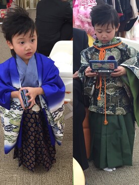 「七五三😂のアイテム（その他、グリーン系）」を使った、るかるかさん（メンズ・165cm）の秋コーディネート