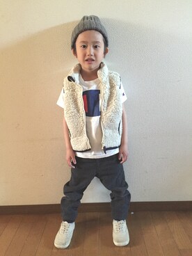 「Champion（チャンピオン）のアイテム（Tシャツ/カットソー、ホワイト系）」を使った、るかるかさん（メンズ・165cm）の春コーディネート