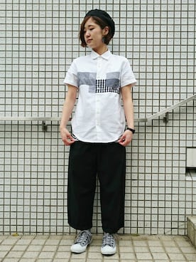 「黒パンツ」｜Siさん（レディース・155cm）の春コーディネート