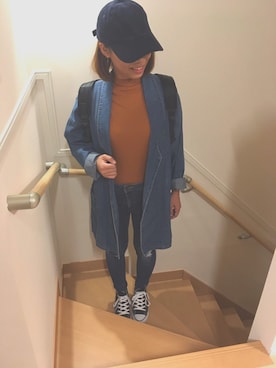 「CONVERSE（コンバース）のCONVERSE ALL STAR　ハイカットスニーカー（スニーカー）」を使った、えびさん（レディース・157cm）の秋コーディネート