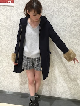 「one way（ワンウェイ）のアイテム（ブーツ）」を使った、みーぬ。さん（レディース・165cm）の秋コーディネート