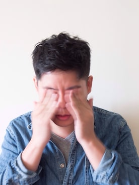 「TOPMAN（トップマン）のアイテム（シャツ/ブラウス、ブルー系）」を使った、Jimmy Huangさん（メンズ・178cm）の夏コーディネート