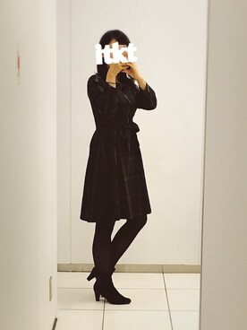 「Te chichi（テチチ）のアイテム（ブーティ）」を使った、いときちさん（レディース・163cm）の冬コーディネート