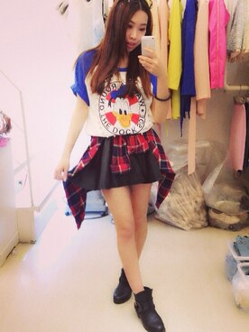 「アイテム（Tシャツ/カットソー、その他）」を使った、chiaoさん（レディース）の夏コーディネート