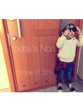 noaさん（キッズ・90cm）の秋コーディネート