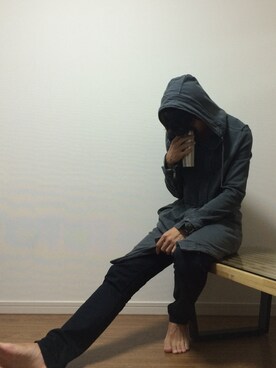 「DIESEL（ディーゼル）のアイテム（モッズコート）」を使った、Egaoさん（メンズ・180cm）の夏コーディネート