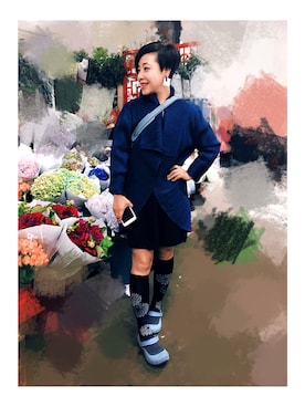 「ISSEY MIYAKE（イッセイミヤケ）のアイテム（ピーコート）」を使った、envy2さん（レディース・155cm）の秋コーディネート