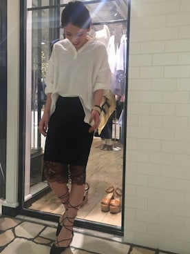 「スキッパーシャツ」｜rikaさん（レディース・166cm）の春コーディネート