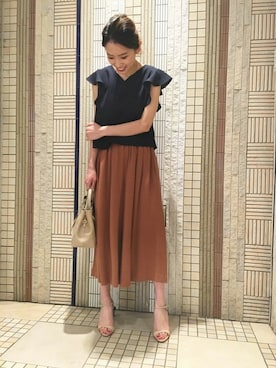 「アイテム（チョーカー）」を使った、rikaさん（レディース・166cm）の夏コーディネート