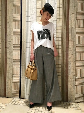 「Noble（ノーブル）のアイテム（Tシャツ/カットソー）」を使った、rikaさん（レディース・166cm）の夏コーディネート