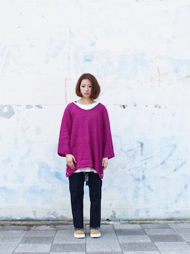 「SASQUATCHfabrix.（サスクワァッチファブリックス）のアイテム」を使った、BlueRanchさん（レディース・158cm）の春コーディネート