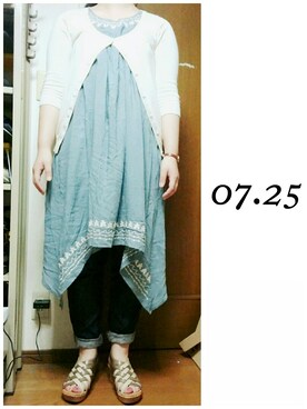 「EDWIN」｜「アイテム（ワンピース/ドレス）」を使った、とびたいとりさん（レディース・159cm）の夏コーディネート