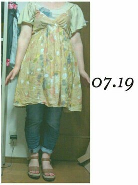 「アイテム（キャミソール、ベージュ系）」を使った、とびたいとりさん（レディース・159cm）の夏コーディネート