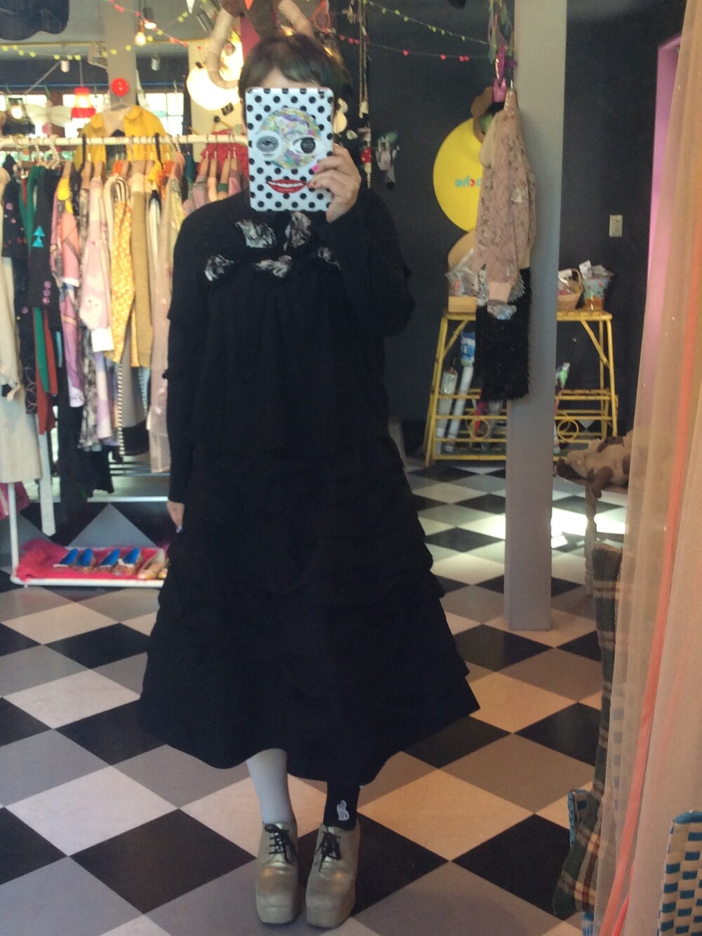 「tricot COMME des GARCONS、COMME des GARCONS、monoton、バイカラー、black」｜「tricot COMME des GARCONSのトップス（Tシャツ/カットソー、ブラック系）」を使った、mari_cache2さん（レディース・163cm）の秋コーディネートの1枚目の写真