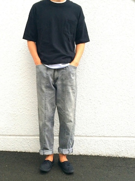 「80年代」｜「アイテム（Tシャツ/カットソー）」を使った、Yotchさん（レディース・163cm）の春コーディネート