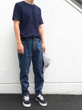 「テーパードデニム」｜Yotchさん（レディース・163cm）の夏コーディネート