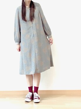 「だぼだぼ」｜「アイテム（ワンピース/ドレス）」を使った、Yotchさん（レディース・163cm）の秋コーディネート